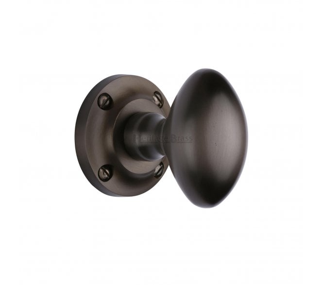Heritage Brass V960 Oval Mortice Door Knobs - Matt Bronze