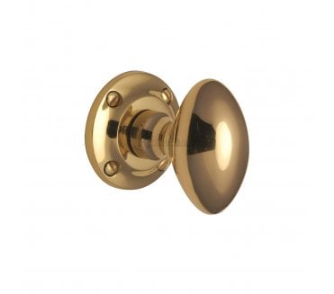 Heritage Brass V960 Oval Mortice Door Knobs - Polished Brass