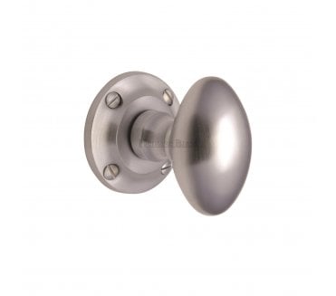 Heritage Brass V960 Oval Mortice Door Knobs - Satin Chrome