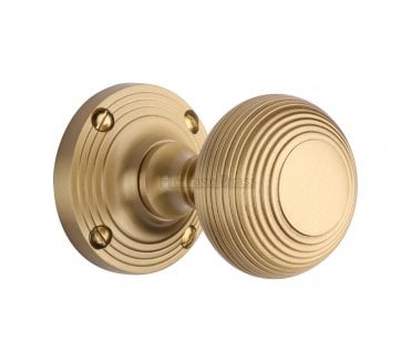 Heritage Brass V971-SB Beehive Mortice Knobs - Satin Brass