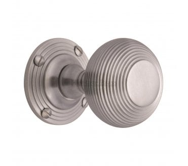 Heritage Brass V971-SC Beehive Mortice Knobs - Satin Chrome
