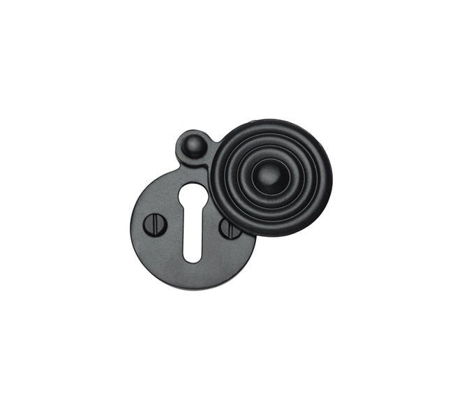 Heritage Brass V972 Covered Keyhole Reeded - Matt Black