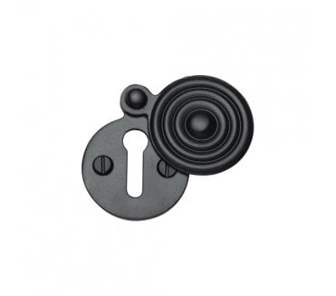 Heritage Brass V972 Covered Keyhole Reeded - Matt Black