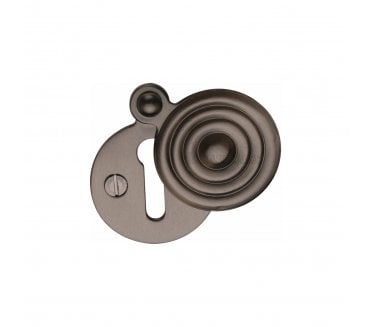 Heritage Brass V972 Reeded Covered Keyhole Escutcheon - Matt Bronze