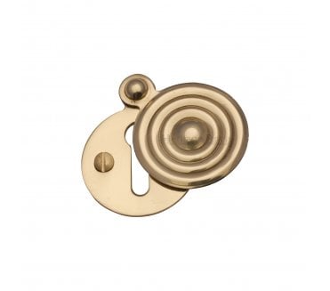 Heritage Brass V972 Reeded Covered Keyhole Escutcheon - Polished Brass
