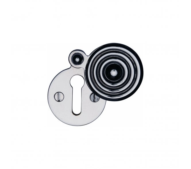 Heritage Brass V972 Reeded Covered Keyhole Escutcheon - Polished Chrome