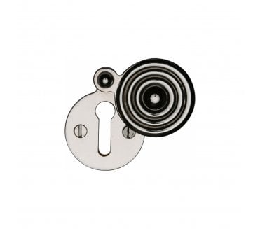 Heritage Brass V972 Reeded Covered Keyhole Escutcheon - Polished Nickel