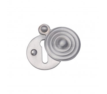 Heritage Brass V972 Reeded Covered Keyhole Escutcheon - Satin Chrome