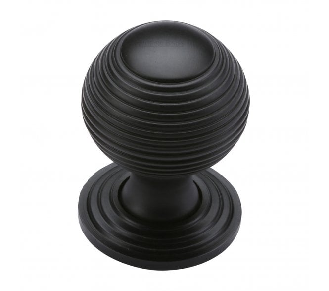 Heritage Brass V973 Reeded Cabinet Knobs - Matt Black