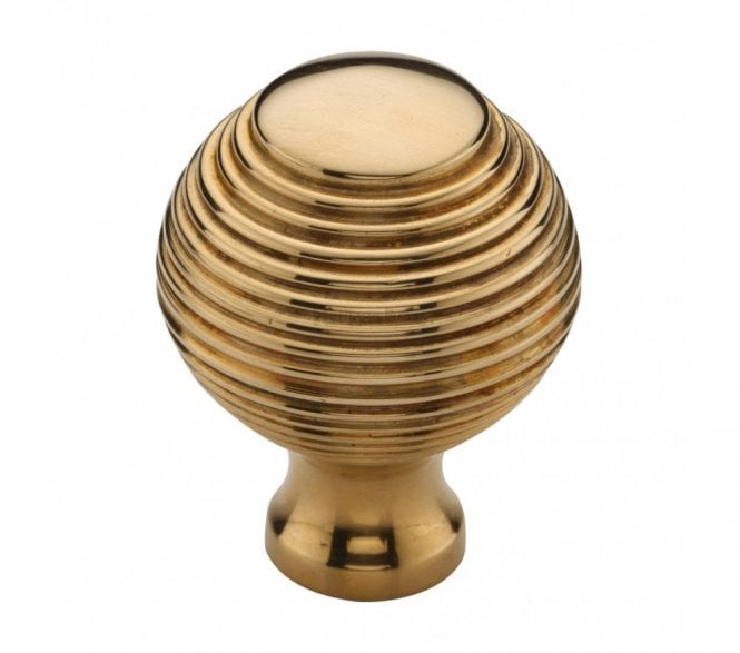 Heritage Brass V974 Reeded Cabinet Knobs - Unlacquered Brass