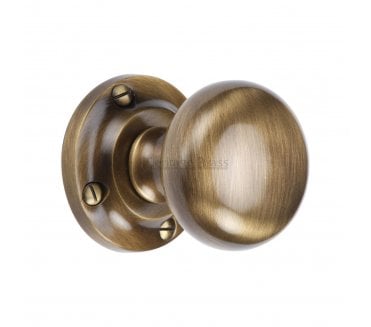 Heritage Brass V980 Mushroom Mortice Knobs - Antique Brass