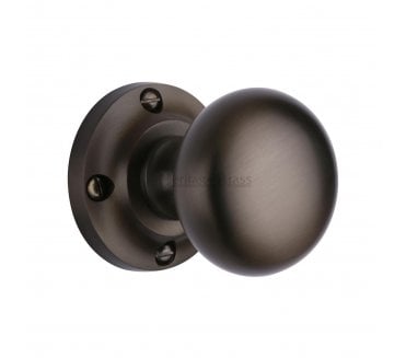 Heritage Brass V980 Mushroom Mortice Knobs - Matt Bronze