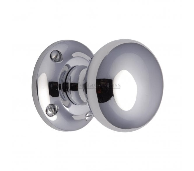 Heritage Brass V980 Mushroom Mortice Knobs - Polished Chrome
