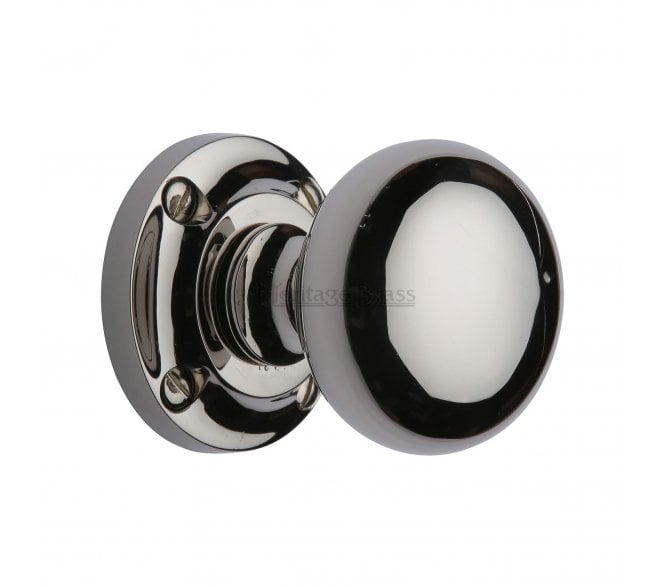 Heritage Brass V980 Mushroom Mortice Knobs - Polished Nickel