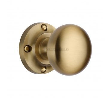 Heritage Brass V980 Mushroom Mortice Knobs - Satin Brass