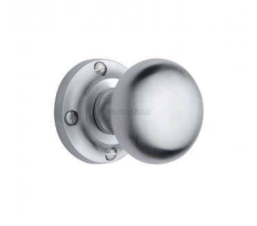 Heritage Brass V980 Mushroom Mortice Knobs - Satin Chrome