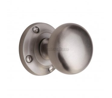 Heritage Brass V980 Mushroom Mortice Knobs - Satin Nickel