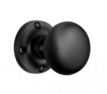 Heritage Brass V980 Victoria Mortice Knobs - Matt Black
