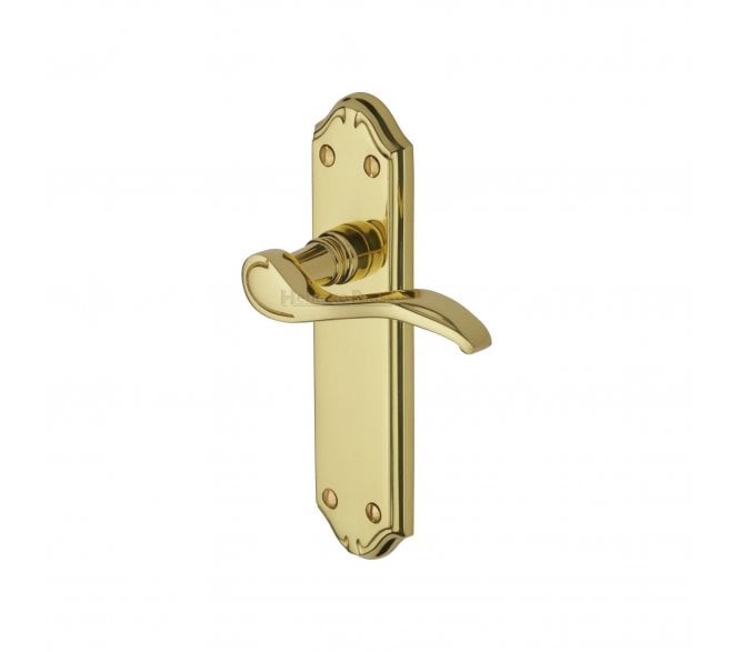Heritage Brass Verona Door Handles On Backplate - Polished Brass