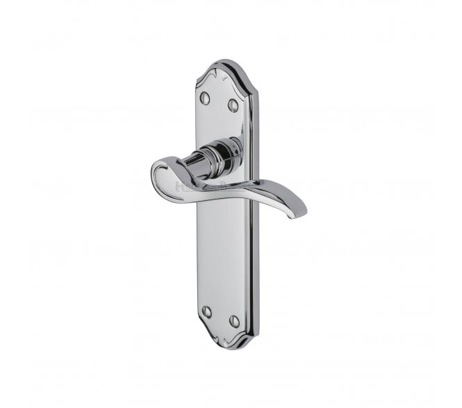 Heritage Brass Verona Door Handles On Backplate - Polished Chrome