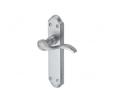 Heritage Brass Verona Door Handles On Backplate - Satin Chrome