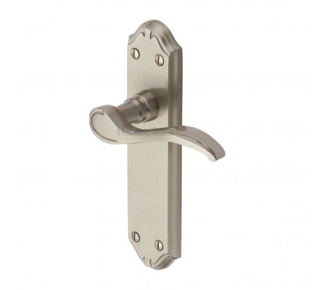 Heritage Brass Verona Door Handles On Backplate - Satin Nickel