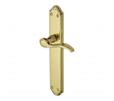Heritage Brass Verona Long Backplate Door Handles - Polished Brass