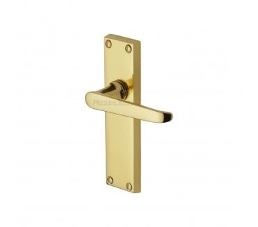 Heritage Brass Victoria Door Handles On Backplate - Polished Brass