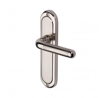 Heritage Brass Vienna Door Handles On Backplate - Satin Nickel/Polished Nickel