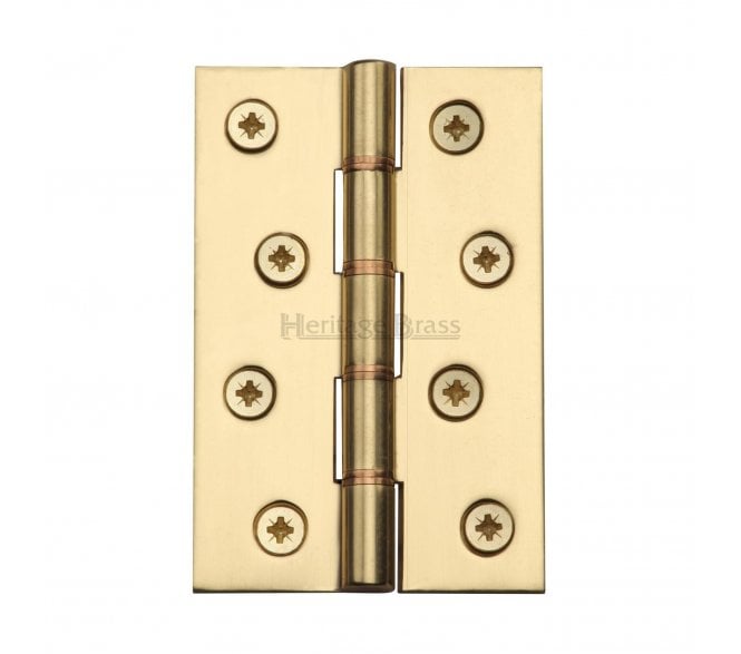 Heritage Brass Washered Butt Hinges 102x67mm - Polished Brass (Pair)