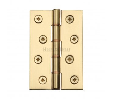 Heritage Brass Washered Butt Hinges 102x67mm - Polished Brass (Pair)