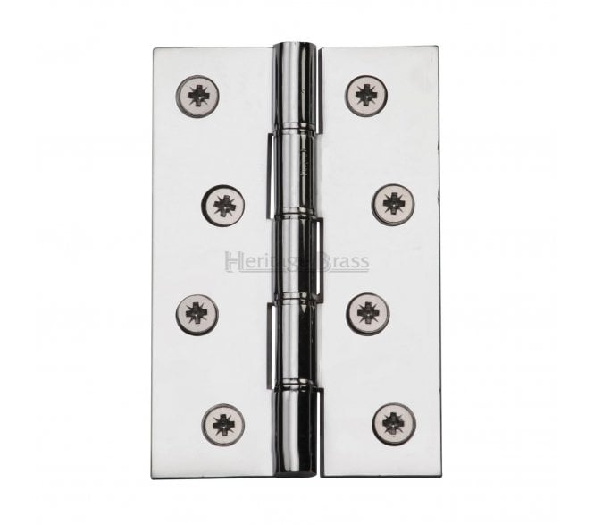 Heritage Brass Washered Butt Hinges 102x67mm - Polished Chrome (Pair)