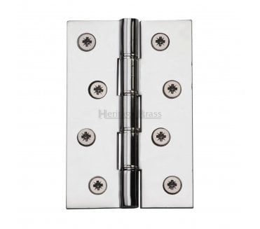 Heritage Brass Washered Butt Hinges 102x67mm - Polished Chrome (Pair)