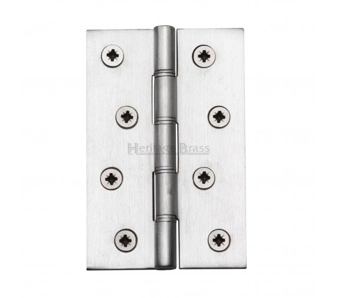 Heritage Brass Washered Butt Hinges 102x67mm - Satin Chrome (Pair)