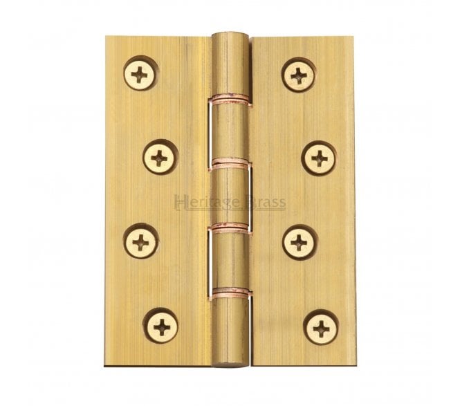 Heritage Brass Washered Butt Hinges 102x76mm - Natural Brass (Pair)