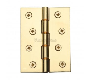 Heritage Brass Washered Butt Hinges 102x76mm - Polished Brass (Pair)