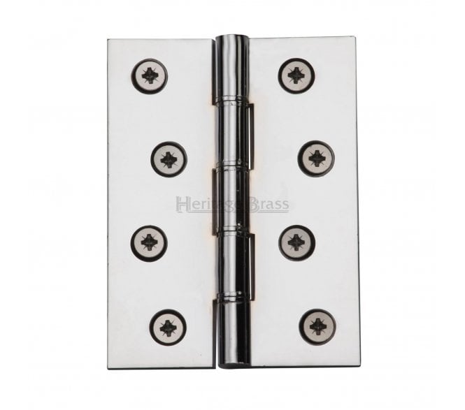 Heritage Brass Washered Butt Hinges 102x76mm - Polished Chrome (Pair)