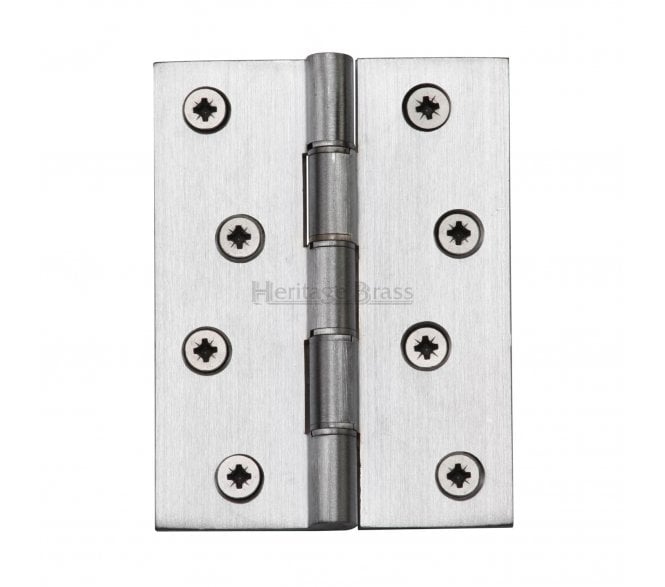 Heritage Brass Washered Butt Hinges 102x76mm - Satin Chrome (Pair)