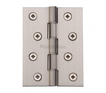 Heritage Brass Washered Butt Hinges 102x76mm - Satin Nickel (Pair)