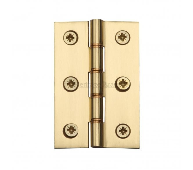 Heritage Brass Washered Butt Hinges 76x51mm - Polished Brass (Pair)
