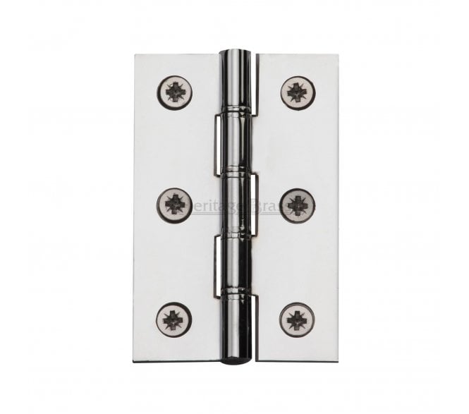 Heritage Brass Washered Butt Hinges 76x51mm - Polished Chrome (Pair)