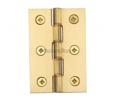 Heritage Brass Washered Butt Hinges 76x51mm - Satin Brass (Pair)