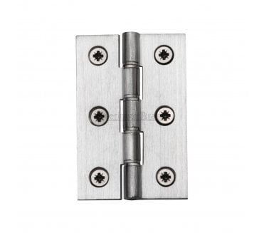 Heritage Brass Washered Butt Hinges 76x51mm - Satin Chrome (Pair)