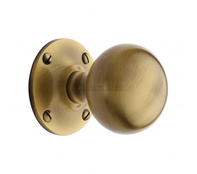Heritage Brass Westminster Mortice Knobs - Antique Brass