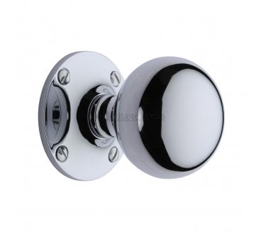 Heritage Brass Westminster Mortice Knobs - Polished Chrome