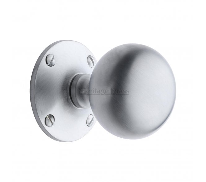 Heritage Brass Westminster Mortice Knobs - Satin Chrome
