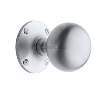 Heritage Brass Westminster Mortice Knobs - Satin Chrome