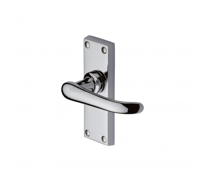 Heritage Brass Windsor Door Handles On Backplate - Polished Chrome