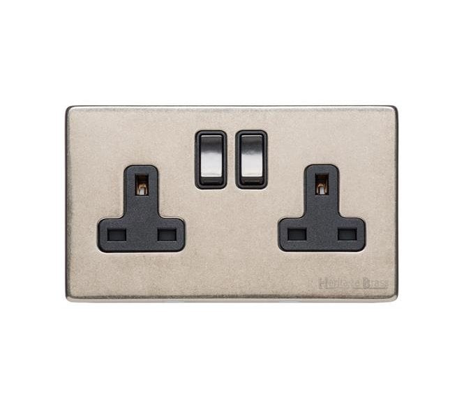 Heritage Brass XRN Vintage Double Socket - Rustic Nickel