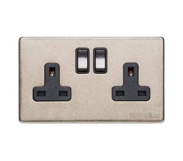 Heritage Brass XRN Vintage Double Socket - Rustic Nickel